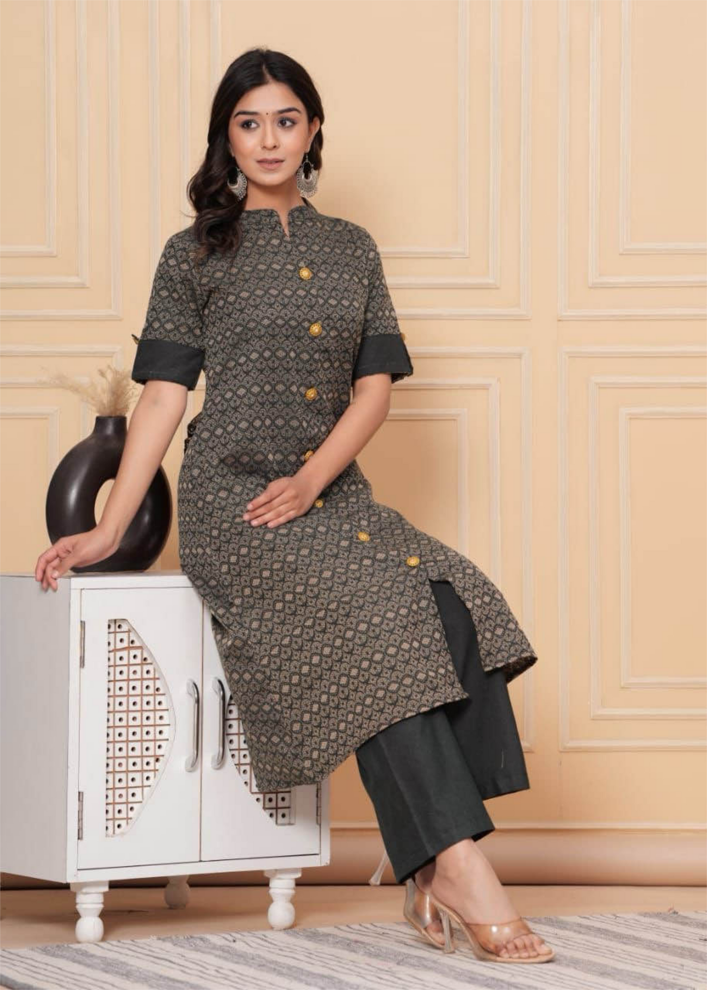 Cotton Printed Kurti Pant Set