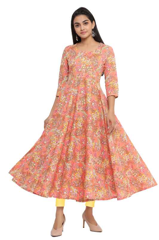 Women's Cotton Anarkali Kurti