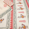 Classic Off-White Linen Saree with Folk Bird Motif & Tribal Border Design
