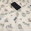 Artistic Off-White Linen Saree with Warli Village Story Print Design