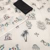 Artistic Off-White Linen Saree with Warli Village Story Print Design