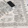Heritage Off-White Linen Saree with Mythological Temple Panel Art Design