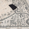 Artistic Off-White Linen Saree with Warli Festival Story & Tribal Dance Pallu