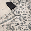 Artistic Off-White Linen Saree with Warli Festival Story & Tribal Dance Pallu