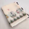 Vibrant Off-White Linen Saree with Multicolor Warli Festival Story Pallu