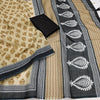 Elegant Mustard Linen Saree with Bird Motifs & Black Paisley Statement Pallu
