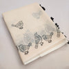 Graceful Off-White Linen Saree with Minimalist Bird Border Design
