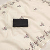 Elegant Off-White Linen Saree with Maroon Bird Motif Border