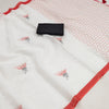 Chic Off-White Linen Saree with Honeycomb & Bee Motif Design