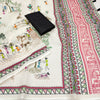Artistic Off-White Linen Saree with Warli Village Story & Tribal Border