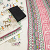 Artistic Off-White Linen Saree with Warli Village Story & Tribal Border