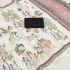 Artistic Off-White Linen Saree with Warli Village Story & Tribal Border