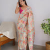 Extraordinary Beige Pashmina saree With Precious Blouse Piece