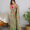 Charming Pista Pashmina saree With Breathtaking Blouse Piece