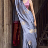 Vestigial Grey Soft Silk Saree With Fugacious Blouse Piece