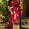 Exquisite Maroon Soft Silk Saree With Ailurophile Blouse Piece