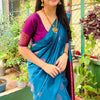 Outstanding Rama Soft Silk Saree With Surpassing Blouse Piece