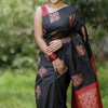 Adorable Black Soft Silk Saree With Gratifying Blouse Piece