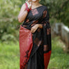 Adorable Black Soft Silk Saree With Gratifying Blouse Piece