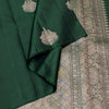 Pretty Dark Green Soft Silk Saree With Invaluable Blouse Piece