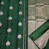 Pretty Dark Green Soft Silk Saree With Invaluable Blouse Piece