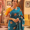 Energetic Rama Soft Silk Saree With Amazing Blouse Piece
