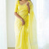Lagniappe Lemon Cotton Silk Saree With Lissome Blouse Piece