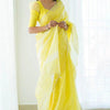 Lagniappe Lemon Cotton Silk Saree With Lissome Blouse Piece