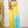 Arresting Yellow Cotton Silk Saree With Jazzy Blouse Piece