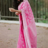 Luxuriant Pink Cotton Silk Saree With Evocative Blouse Piece