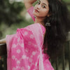 Luxuriant Pink Cotton Silk Saree With Evocative Blouse Piece