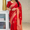 Adoring Red Soft Silk Saree With Confounding Blouse Piece