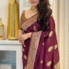 Admirable Wine Soft Silk Saree With Beguiling Blouse Piece