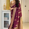 Admirable Wine Soft Silk Saree With Beguiling Blouse Piece