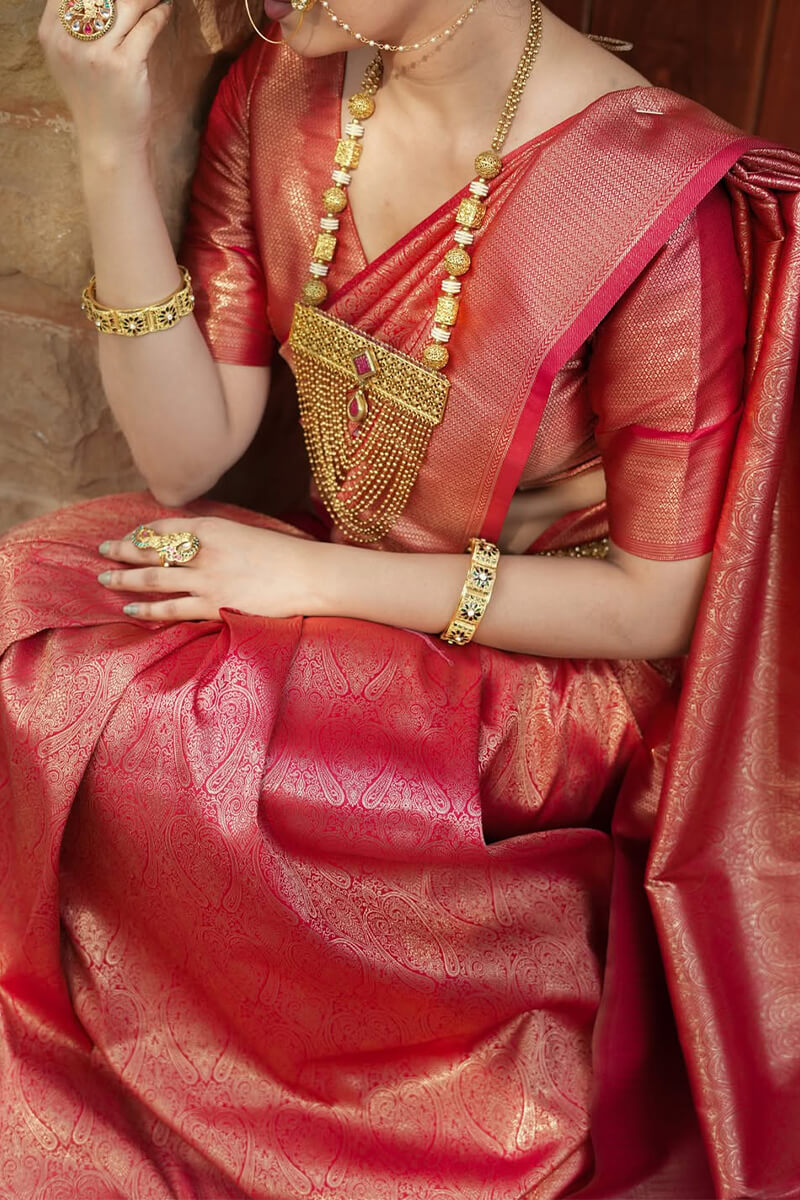 Lagniappe Dark Pink Soft Silk Saree With Devastating Blouse Piece