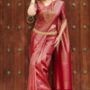 Lagniappe Dark Pink Soft Silk Saree With Devastating Blouse Piece