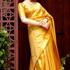 Embrocation Yellow Soft Silk Saree With Aplomb Blouse Piece