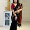 Blooming Black Cotton Silk Saree With Prettiest Blouse Piece