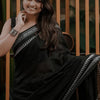 Posh Black Cotton Silk Saree With Lissome Blouse Piece