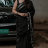 Posh Black Cotton Silk Saree With Lissome Blouse Piece