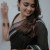 Posh Black Cotton Silk Saree With Lissome Blouse Piece