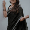Posh Black Cotton Silk Saree With Lissome Blouse Piece