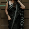 Posh Black Cotton Silk Saree With Lissome Blouse Piece