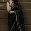 Posh Black Cotton Silk Saree With Lissome Blouse Piece