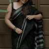 Posh Black Cotton Silk Saree With Lissome Blouse Piece