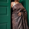 Groovy Brown Soft Silk Saree With Artistic Blouse Piece