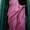 Gossamer Pink Soft Silk Saree With Blooming Blouse Piece