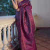 Resplendent Purple Soft Silk Saree With Quintessential Blouse Piece