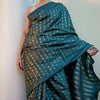 Fantabulous Rama Soft Silk Saree With Arresting Blouse Piece