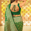 Entrancing Green Soft Silk Saree With Blooming Blouse Piece
